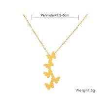 Load image into Gallery viewer, Ins Vintage Butterfly Necklace Women Golden Stainless Steel Fashion Five Butterflies Pendant Aesthetic Chain of Clavicle Choker Women Jewelry Gift
