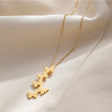 Load image into Gallery viewer, Ins Vintage Butterfly Necklace Women Golden Stainless Steel Fashion Five Butterflies Pendant Aesthetic Chain of Clavicle Choker Women Jewelry Gift
