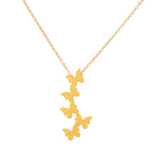 Load image into Gallery viewer, Ins Vintage Butterfly Necklace Women Golden Stainless Steel Fashion Five Butterflies Pendant Aesthetic Chain of Clavicle Choker Women Jewelry Gift
