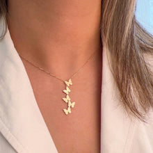 Load image into Gallery viewer, Ins Vintage Butterfly Necklace Women Golden Stainless Steel Fashion Five Butterflies Pendant Aesthetic Chain of Clavicle Choker Women Jewelry Gift
