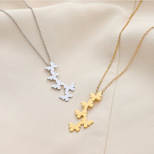 Load image into Gallery viewer, Ins Vintage Butterfly Necklace Women Golden Stainless Steel Fashion Five Butterflies Pendant Aesthetic Chain of Clavicle Choker Women Jewelry Gift
