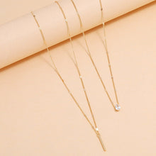 Load image into Gallery viewer, 2024 Classic Trend Simple Double Layer Charm Multilayered Necklace Delicate Clavicle Chain Zircon For Women Square Strip Round Choker Fashion Jewelry
