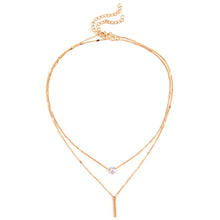 Load image into Gallery viewer, 2024 Classic Trend Simple Double Layer Charm Multilayered Necklace Delicate Clavicle Chain Zircon For Women Square Strip Round Choker Fashion Jewelry
