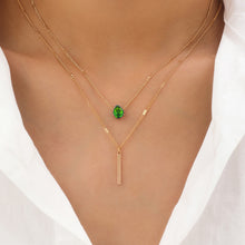 Load image into Gallery viewer, 2024 Classic Trend Simple Double Layer Charm Multilayered Necklace Delicate Clavicle Chain Zircon For Women Square Strip Round Choker Fashion Jewelry
