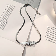 Load image into Gallery viewer, Female Summer Titanium Steel Snake Bone Belt Buckle Necklace Chain of Clavicle Choker Necklace for Women Men Luxury Wedding Party Jewelry Holiday Gifts
