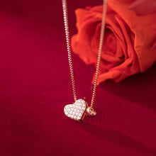 Load image into Gallery viewer, Fashion Tiny Heart Dainty Initial Necklace Zircon Mosaic Gold Silver Color Choker Necklace For Women Pendant Jewelry Valentine's Day Gift
