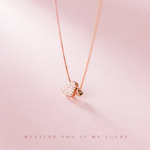 Load image into Gallery viewer, Fashion Tiny Heart Dainty Initial Necklace Zircon Mosaic Gold Silver Color Choker Necklace For Women Pendant Jewelry Valentine's Day Gift
