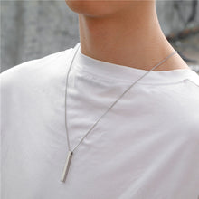 Load image into Gallery viewer, Fashion Geometric Rectangular Necklace for Men Women Titanium Steel Necklace Hip-hop Retro Three-dimensional Column Pendant Male Dominant Jewelry Gift
