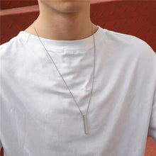Load image into Gallery viewer, Fashion Geometric Rectangular Necklace for Men Women Titanium Steel Necklace Hip-hop Retro Three-dimensional Column Pendant Male Dominant Jewelry Gift
