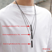 Load image into Gallery viewer, Fashion Geometric Rectangular Necklace for Men Women Titanium Steel Necklace Hip-hop Retro Three-dimensional Column Pendant Male Dominant Jewelry Gift
