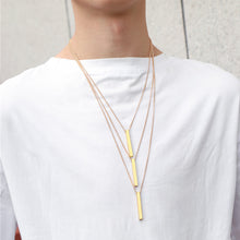 Load image into Gallery viewer, Fashion Geometric Rectangular Necklace for Men Women Titanium Steel Necklace Hip-hop Retro Three-dimensional Column Pendant Male Dominant Jewelry Gift

