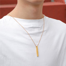 Load image into Gallery viewer, Fashion Geometric Rectangular Necklace for Men Women Titanium Steel Necklace Hip-hop Retro Three-dimensional Column Pendant Male Dominant Jewelry Gift

