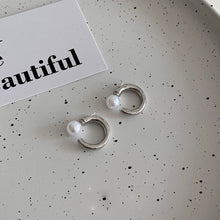 Load image into Gallery viewer, 2024 New Silver Cute Pearl Studs C-shaped Pearl Earrings Hoop Earrings for Women Gold Silver Color Eardrop Minimalist Wedding Fashion Jewelry
