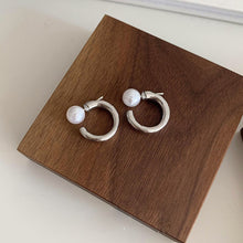 Load image into Gallery viewer, 2024 New Silver Cute Pearl Studs C-shaped Pearl Earrings Hoop Earrings for Women Gold Silver Color Eardrop Minimalist Wedding Fashion Jewelry
