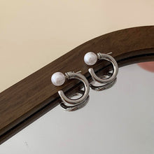 Load image into Gallery viewer, 2024 New Silver Cute Pearl Studs C-shaped Pearl Earrings Hoop Earrings for Women Gold Silver Color Eardrop Minimalist Wedding Fashion Jewelry
