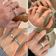 Load image into Gallery viewer, 2024 New Smiling Pearl Ring Colorfast Adjustable Finger Ring Fashion Open Ring Unisex Couple Rings Party Jewelry Jewelry for Mens or Womens
