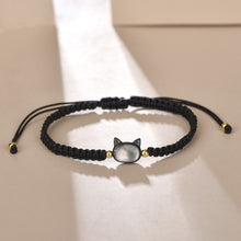 Load image into Gallery viewer, Natural Moonstone Obsidian Bracelets Minimalist Bracelet Handmade Cute Black White Cat Bracelet Party lovers Couple Best Friend Accessories Jewelry
