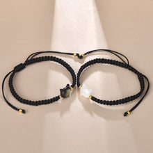 Load image into Gallery viewer, Natural Moonstone Obsidian Bracelets Minimalist Bracelet Handmade Cute Black White Cat Bracelet Party lovers Couple Best Friend Accessories Jewelry
