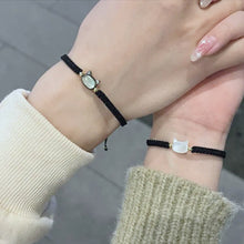 Load image into Gallery viewer, Natural Moonstone Obsidian Bracelets Minimalist Bracelet Handmade Cute Black White Cat Bracelet Party lovers Couple Best Friend Accessories Jewelry
