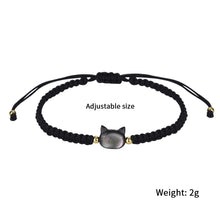 Load image into Gallery viewer, Natural Moonstone Obsidian Bracelets Minimalist Bracelet Handmade Cute Black White Cat Bracelet Party lovers Couple Best Friend Accessories Jewelry
