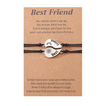 Load image into Gallery viewer, 2PCS/Set Friendship bracelet Handmade Woven Bracelet Couple Heart-shaped Sun and Moon Adjustable Bracelet Best Friends Lovers Jewelry
