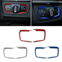 Load image into Gallery viewer, 2Pcs Car Interior Headlight Switch Frame Cover Trim Adjustment Sticker ABS For BMW F30 F31 F32 F34 3 4 Car Styling Accessories

