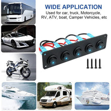 Load image into Gallery viewer, 12V/24V 1-5 Gang Universal RV Truck Toggle Switch Panel USB Car Boat Marine Blue Red LED Styling Accessories Marine Rocker Switch
