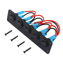Load image into Gallery viewer, 12V/24V 1-5 Gang Universal RV Truck Toggle Switch Panel USB Car Boat Marine Blue Red LED Styling Accessories Marine Rocker Switch
