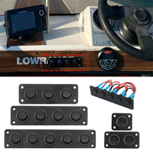 Load image into Gallery viewer, 12V/24V 1-5 Gang Universal RV Truck Toggle Switch Panel USB Car Boat Marine Blue Red LED Styling Accessories Marine Rocker Switch

