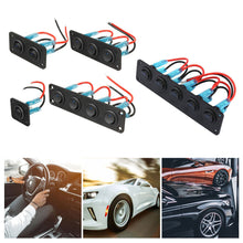 Load image into Gallery viewer, 12V/24V 1-5 Gang Universal RV Truck Toggle Switch Panel USB Car Boat Marine Blue Red LED Styling Accessories Marine Rocker Switch
