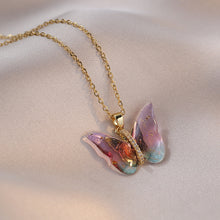 Load image into Gallery viewer, Ins Crystal Butterfly Necklace For Women Pink Purple Crystal Pendant Choker Chain Colorful Zircon Necklace Jewellry Collars Jewelry Birthday Gifts
