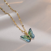 Load image into Gallery viewer, Ins Crystal Butterfly Necklace For Women Pink Purple Crystal Pendant Choker Chain Colorful Zircon Necklace Jewellry Collars Jewelry Birthday Gifts
