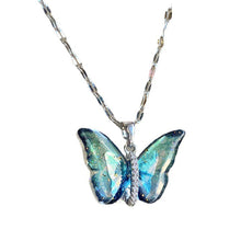 Load image into Gallery viewer, Ins Crystal Butterfly Necklace For Women Pink Purple Crystal Pendant Choker Chain Colorful Zircon Necklace Jewellry Collars Jewelry Birthday Gifts
