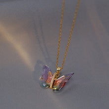 Load image into Gallery viewer, Ins Crystal Butterfly Necklace For Women Pink Purple Crystal Pendant Choker Chain Colorful Zircon Necklace Jewellry Collars Jewelry Birthday Gifts
