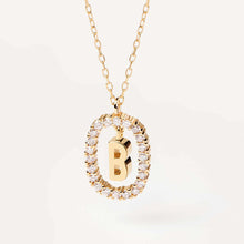 Load image into Gallery viewer, New Fashion A To Z 26 English Letter Pendant 925 Sterling Silver Monogram Zircon Necklace Initial Pendant Choker Party Gift Women's Fine Jewelry
