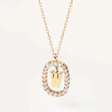 Load image into Gallery viewer, New Fashion A To Z 26 English Letter Pendant 925 Sterling Silver Monogram Zircon Necklace Initial Pendant Choker Party Gift Women's Fine Jewelry
