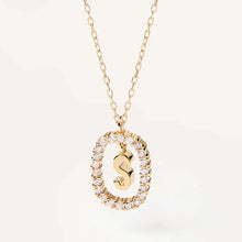 Load image into Gallery viewer, New Fashion A To Z 26 English Letter Pendant 925 Sterling Silver Monogram Zircon Necklace Initial Pendant Choker Party Gift Women's Fine Jewelry
