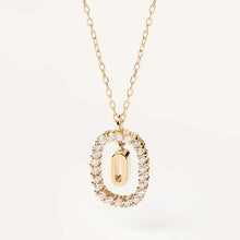 Load image into Gallery viewer, New Fashion A To Z 26 English Letter Pendant 925 Sterling Silver Monogram Zircon Necklace Initial Pendant Choker Party Gift Women's Fine Jewelry
