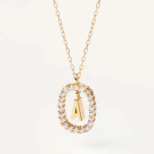 Load image into Gallery viewer, New Fashion A To Z 26 English Letter Pendant 925 Sterling Silver Monogram Zircon Necklace Initial Pendant Choker Party Gift Women's Fine Jewelry
