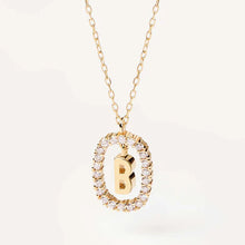 Load image into Gallery viewer, New Fashion A To Z 26 English Letter Pendant 925 Sterling Silver Monogram Zircon Necklace Initial Pendant Choker Party Gift Women's Fine Jewelry
