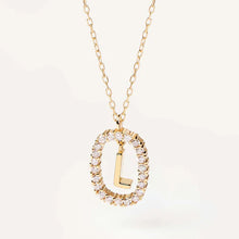 Load image into Gallery viewer, New Fashion A To Z 26 English Letter Pendant 925 Sterling Silver Monogram Zircon Necklace Initial Pendant Choker Party Gift Women's Fine Jewelry

