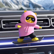 Load image into Gallery viewer, Car Interior Decoration Cute Bear Skateboard With Slide Rail Automatic Sliding Ornament Auto Interior Accessories
