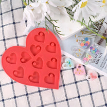 Load image into Gallery viewer, Heart Pendant Epoxy Resin Silicone Casting Mold with Hole DIY Earrings Necklace Keychain Jewellery Making Supplies
