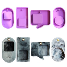 Load image into Gallery viewer, Photo Frame Epoxy Crystal Mold Necklace Keychain Gift Jewelry Pendant Plaster Making Silicone Molds with Hole Pet Tag Mold
