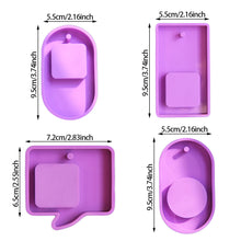 Load image into Gallery viewer, Photo Frame Epoxy Crystal Mold Necklace Keychain Gift Jewelry Pendant Plaster Making Silicone Molds with Hole Pet Tag Mold
