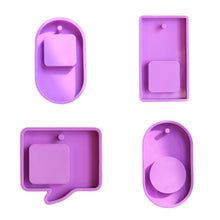Load image into Gallery viewer, Photo Frame Epoxy Crystal Mold Necklace Keychain Gift Jewelry Pendant Plaster Making Silicone Molds with Hole Pet Tag Mold
