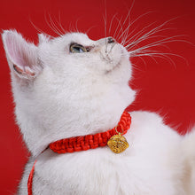 Load image into Gallery viewer, Pet Lucky Necklace Collar Cat Adjustable Red Rope Necklace Small Medium Pet Bless Handmade Collar
