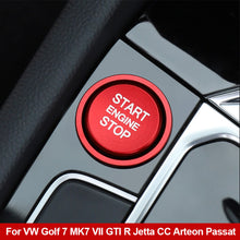 Load image into Gallery viewer, Car Start Ignition Engine Start Stop Button Ring Cover Trim Sticker Button Decoration Switch Accessories For VW Golf 7 MK7 VII GTI R Jetta CC Arteon Passat B8 Touareg T-roc
