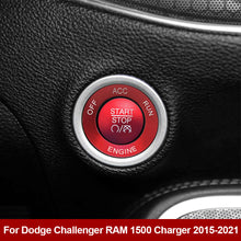 Load image into Gallery viewer, Car Start Ignition Engine Start Stop Button Ring Cover Trim Sticker Button Decoration Switch Accessories For Dodge Challenger RAM 1500 Charger 2015-2021
