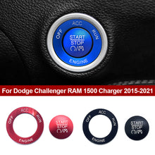 Load image into Gallery viewer, Car Start Ignition Engine Start Stop Button Ring Cover Trim Sticker Button Decoration Switch Accessories For Dodge Challenger RAM 1500 Charger 2015-2021
